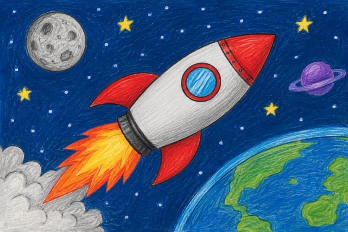 Rocket Ship Drawing