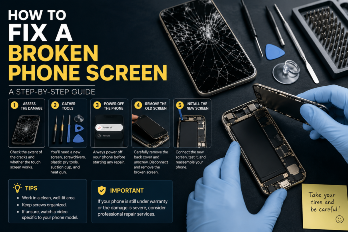 how to fix a broken phone screen